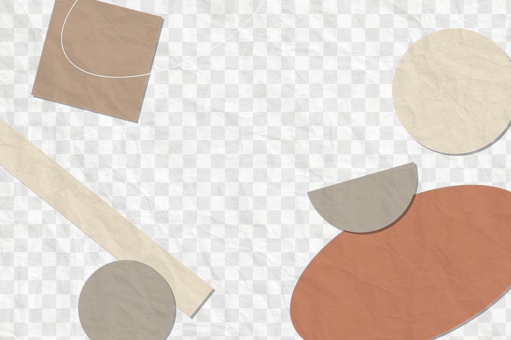 Abstract memphis png background, earth tone geometric shapes