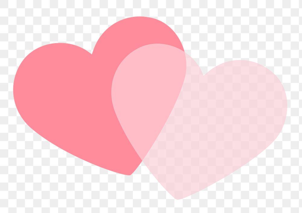 Pink heart png shape collage element, cute pastel valentine&rsquo;s clipart