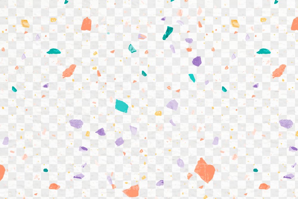Colorful Terrazzo pattern png, transparent background, abstract design
