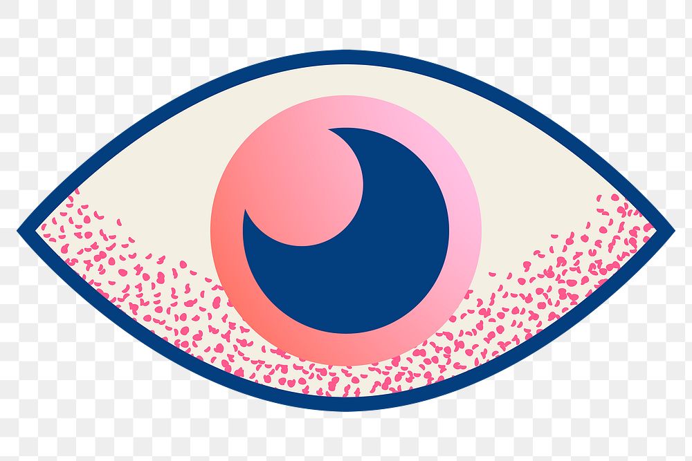 Eye png sticker, psychedelic collage element, transparent background