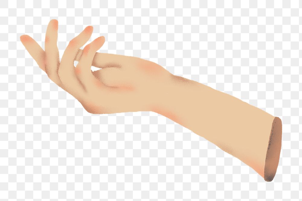 Hand sticker png, hand illustration