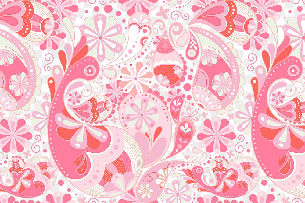 Pink paisley background png, traditional pattern in feminine design