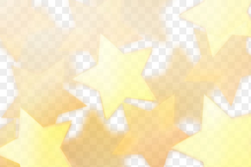 Yellow star bokeh png on transparent background