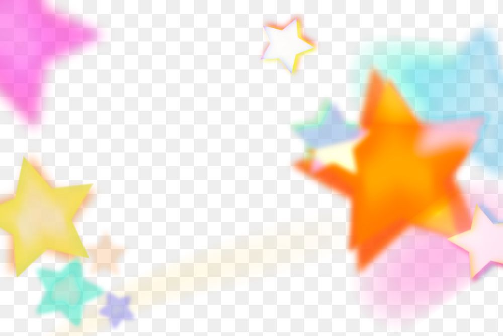 Colorful star bokeh png on transparent background