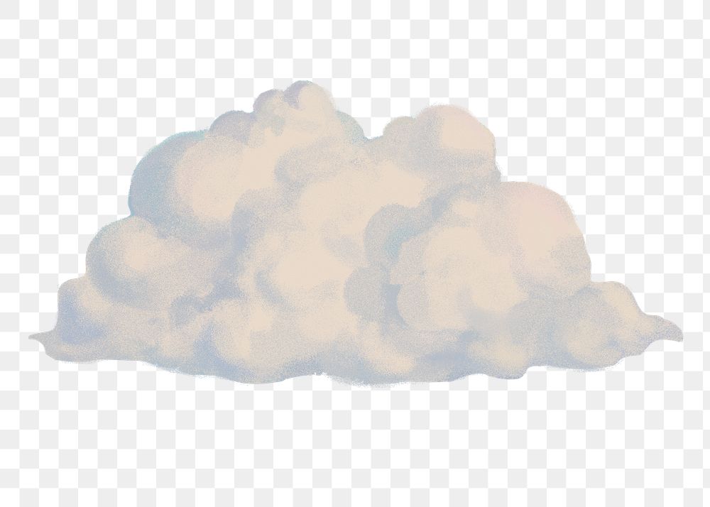 Nature png sticker, minimal cloud design, transparent background
