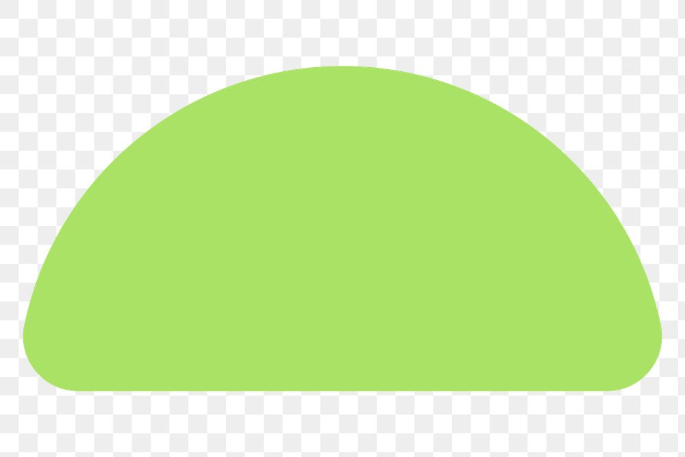 Green semicircle png sticker, flat geometric graphic