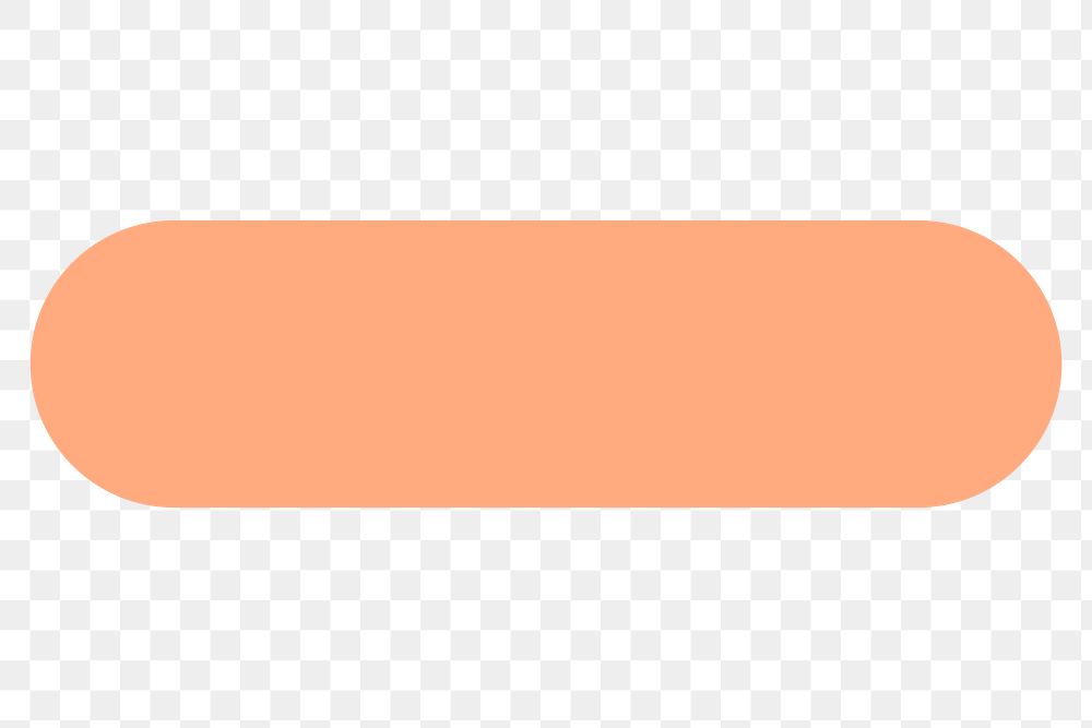 Minus symbol png sticker, geometric shape in orange on transparent background