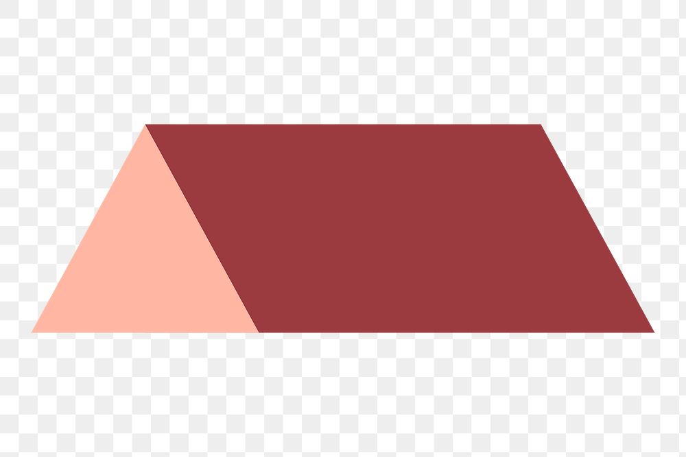 Triangular prism png shape sticker, 3D geometric design
