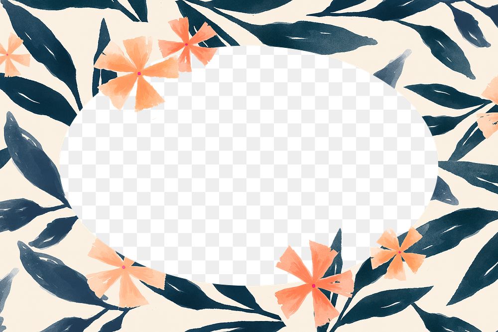 Tropical flower png border frame, transparent background