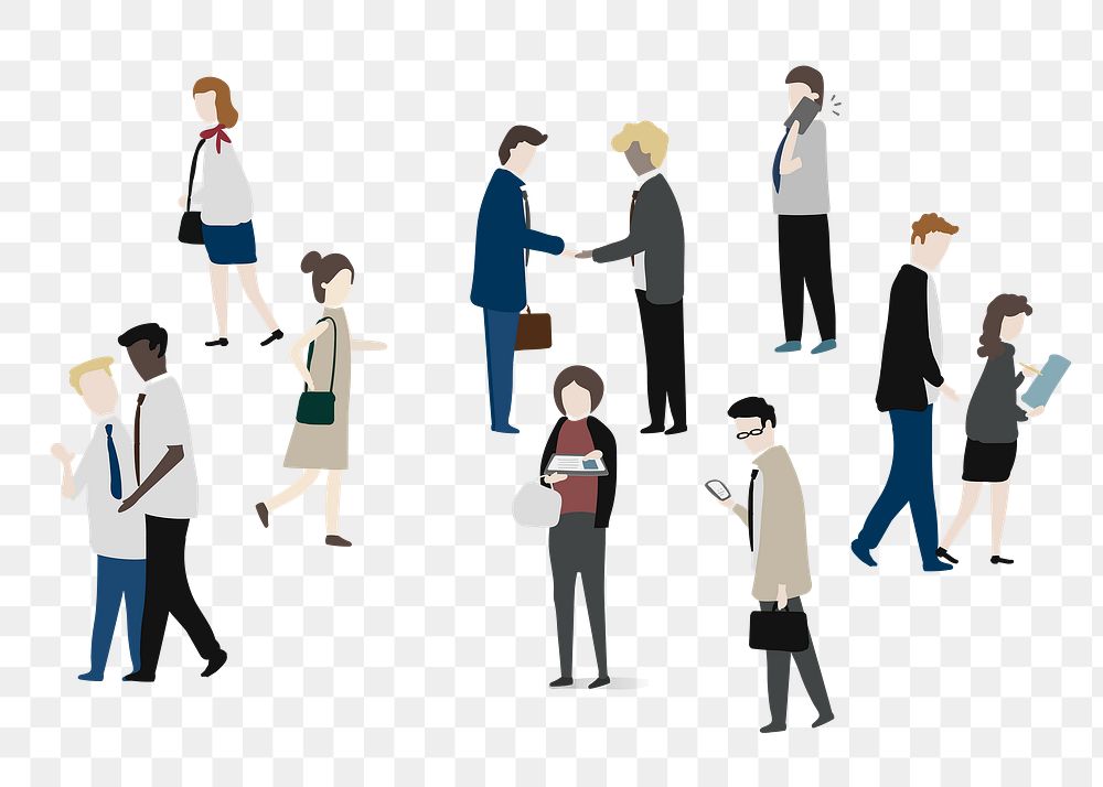 Business employees png clipart, working environment illustration