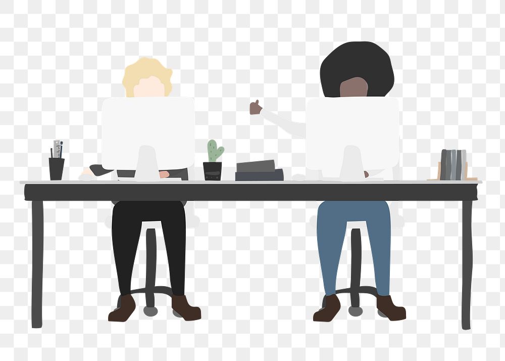 Business employee png working clipart, office workstation 