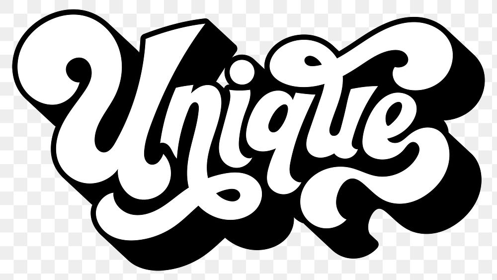 Black and white unique funky style  vintage lettering design element