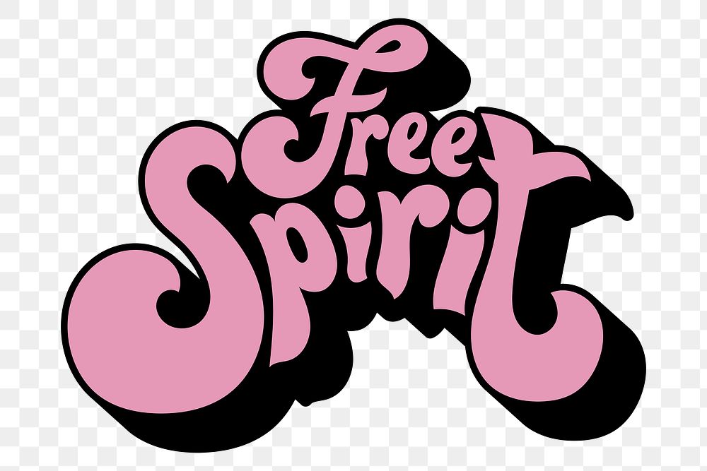Pink free spirit funky bold stylized font design element