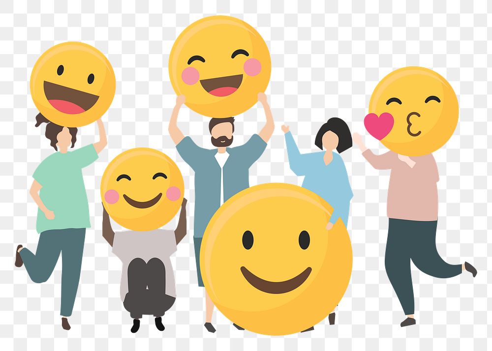 Happy people illustration png, flat design characters transparent background