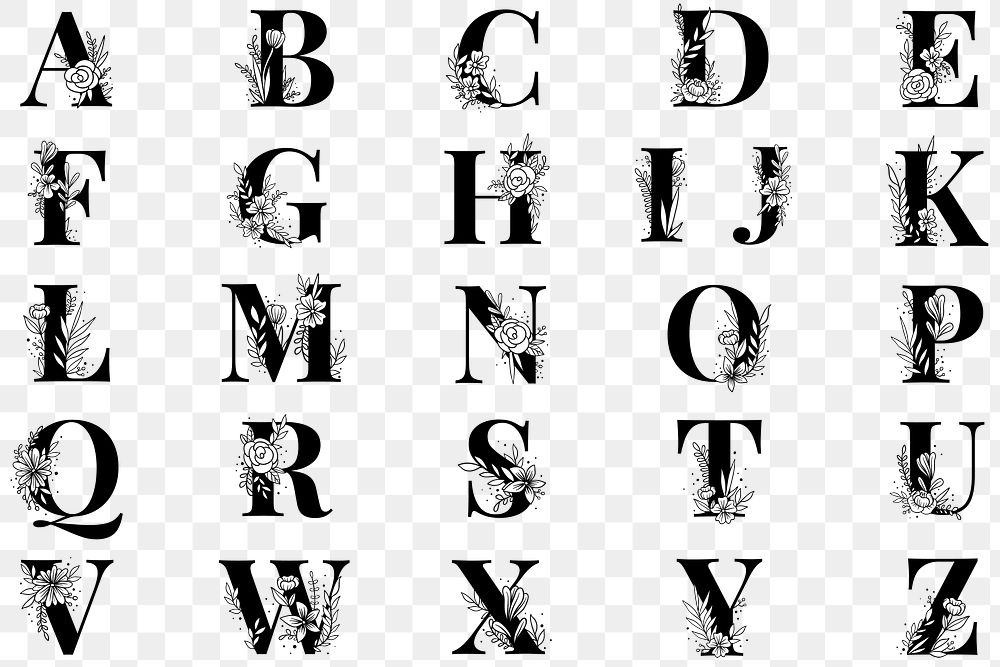 fancy writing styles alphabet