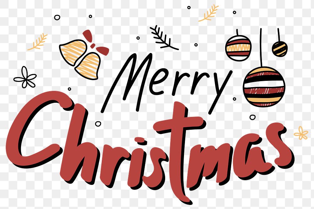 Cute Christmas wish typography png doodle
