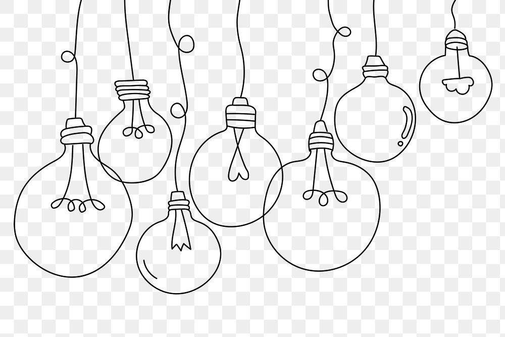 Png light bulb border line art