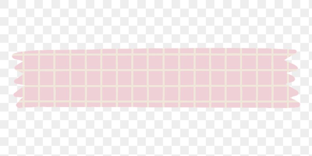 PNG pink grid washi tape, stationery collage element, transparent background