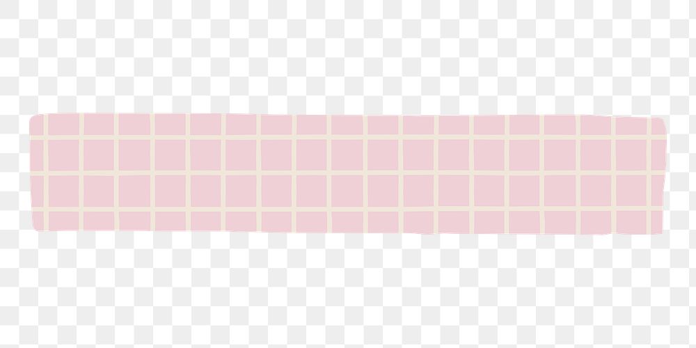 Washi tape png, pink grid pattern, stationery collage element, transparent background