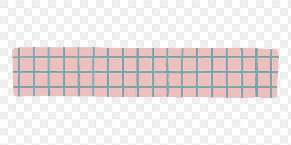 PNG pink grid washi tape, stationery collage element, transparent background