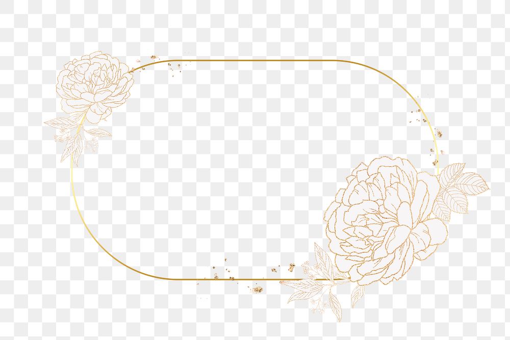 Golden floral frame design element