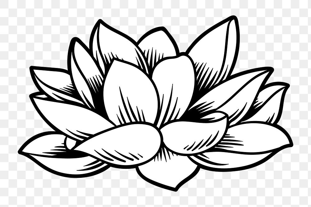 Japanese lotus flower sticker design element