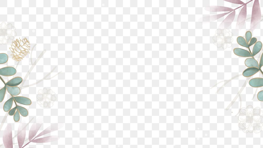 Leafy frame design transparent png