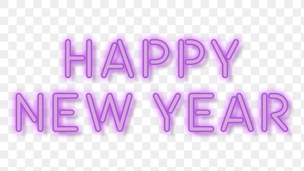 Neon bright happy new year wallpaper transparent png