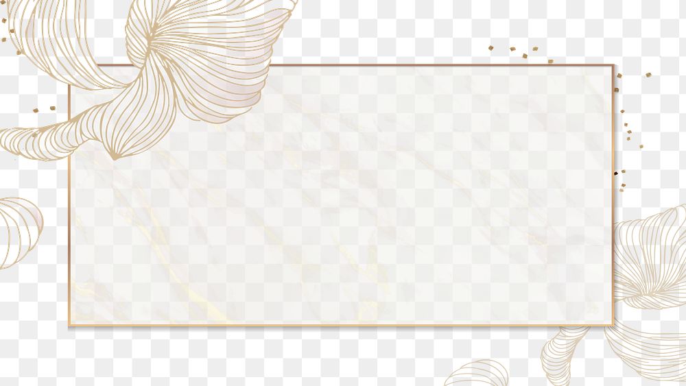 Golden floral rectangle frame wallpaper | Premium PNG - rawpixel