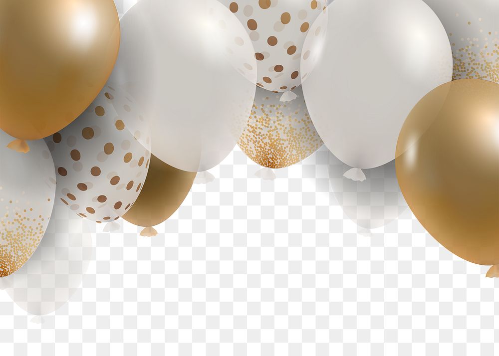 Luxury new year balloons png in transparent background