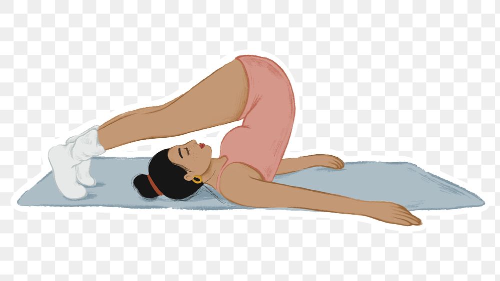Girl doing a Halasana yoga pose sticker