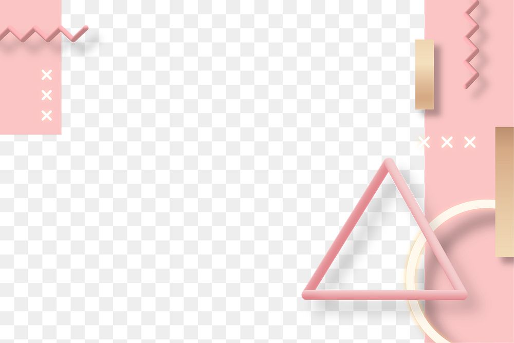 Pink geometric Memphis social banner 