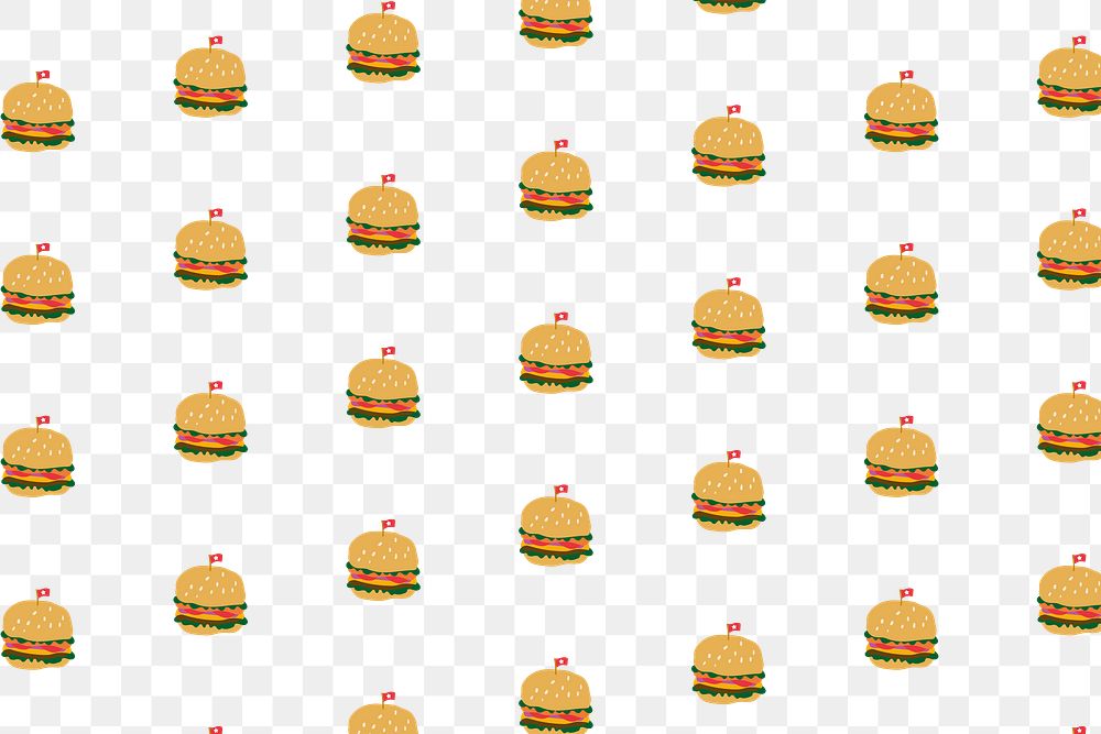 Png hand drawn burger pattern background