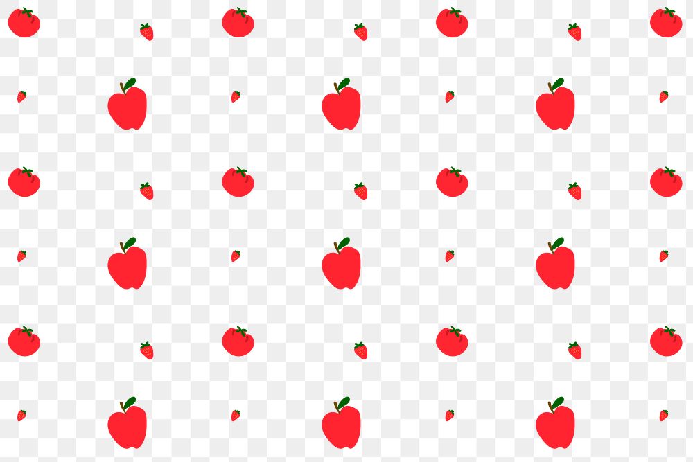 Png apple strawberry seamless pattern transparent background
