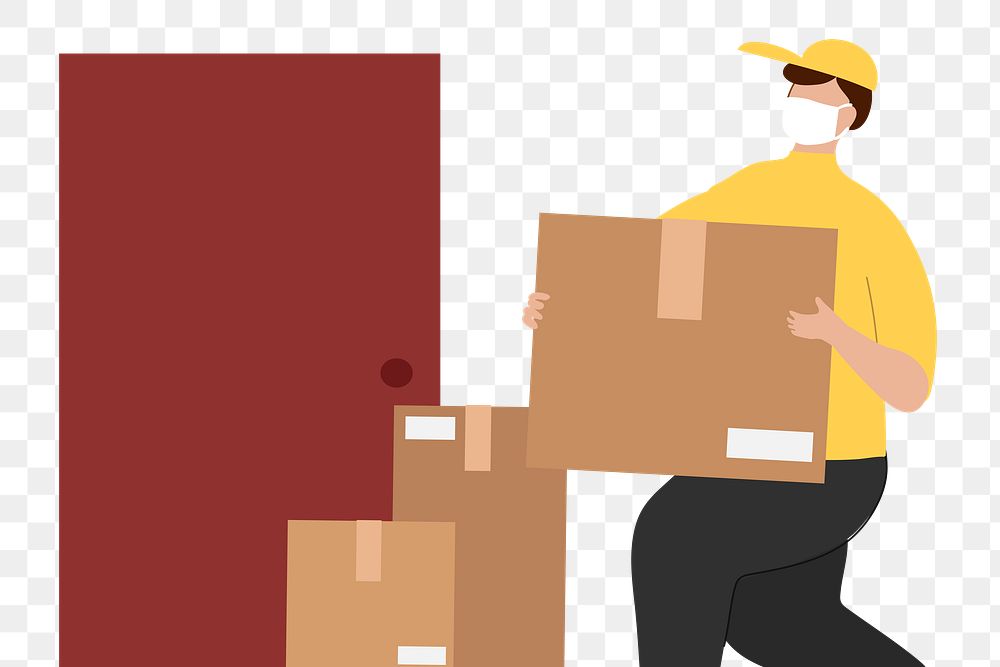 Contactless delivery during the coronavirus pandemic transparent png 