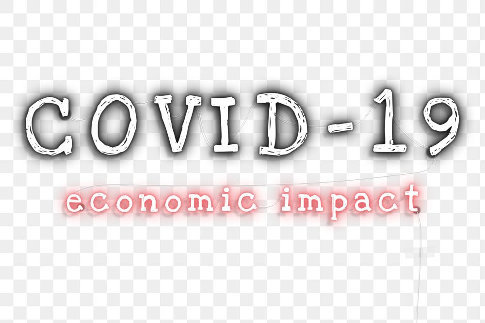 Covid-19 economic impact neon sign transparent png