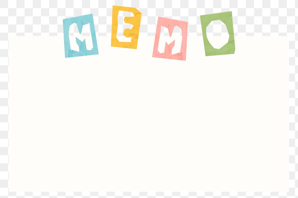 Memo png word on notepaper