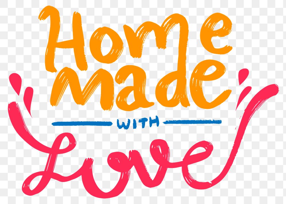 Png Homemade with Love typography Premium PNG Sticker