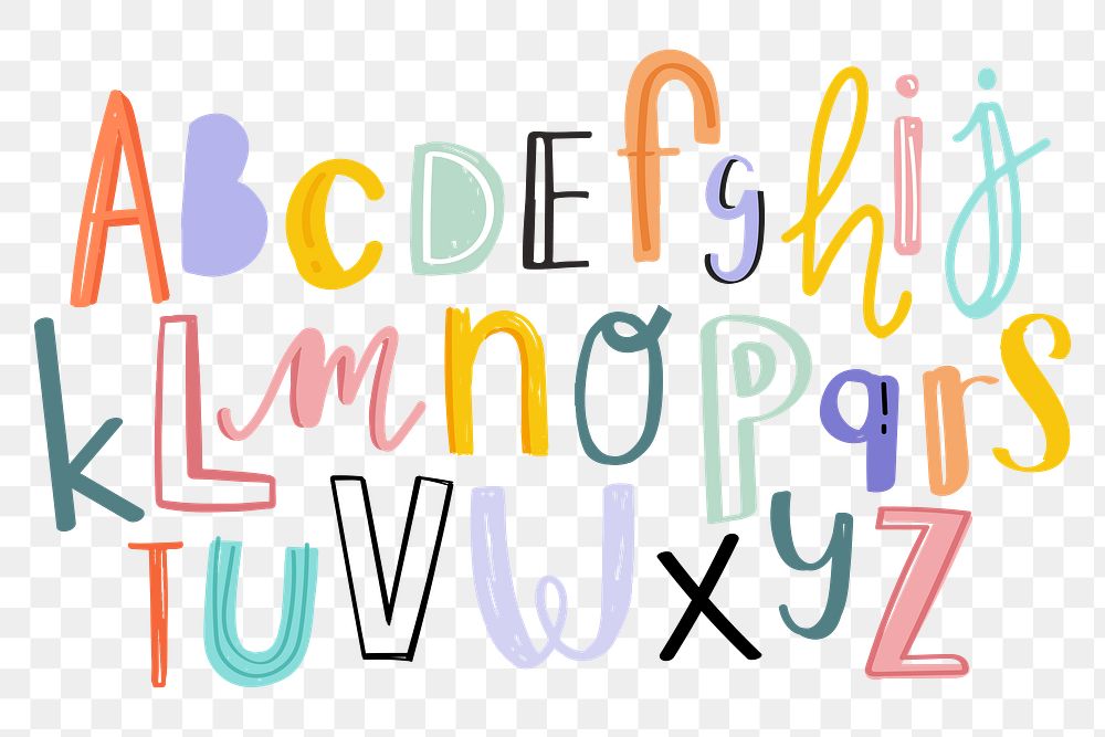 Alphabet png doodle typography font | Premium PNG - rawpixel