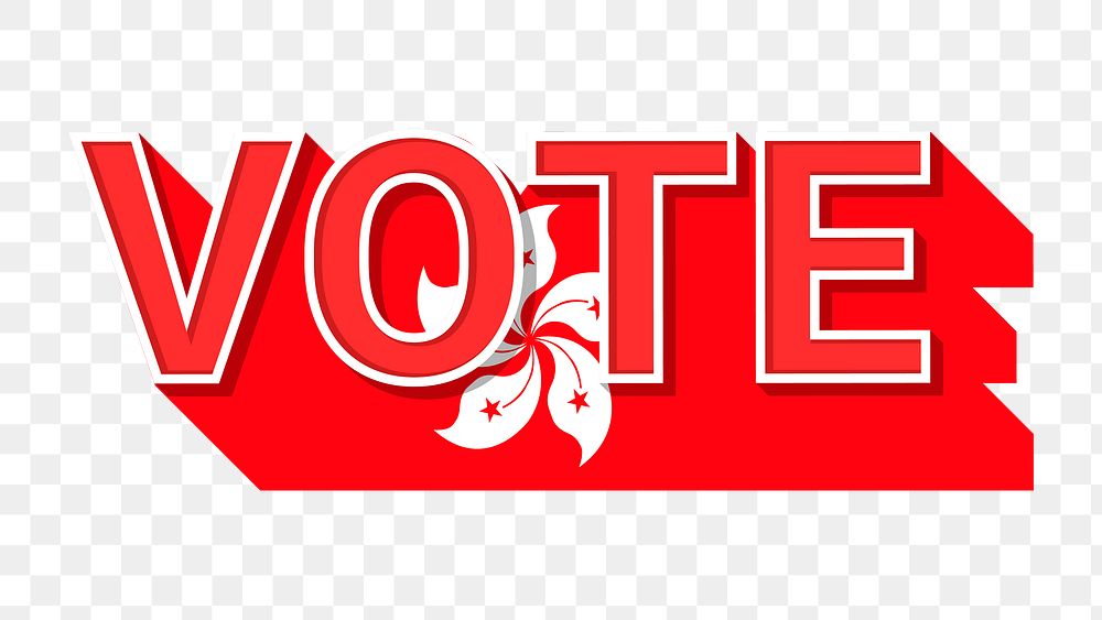 Vote text Hong Kong flag png election