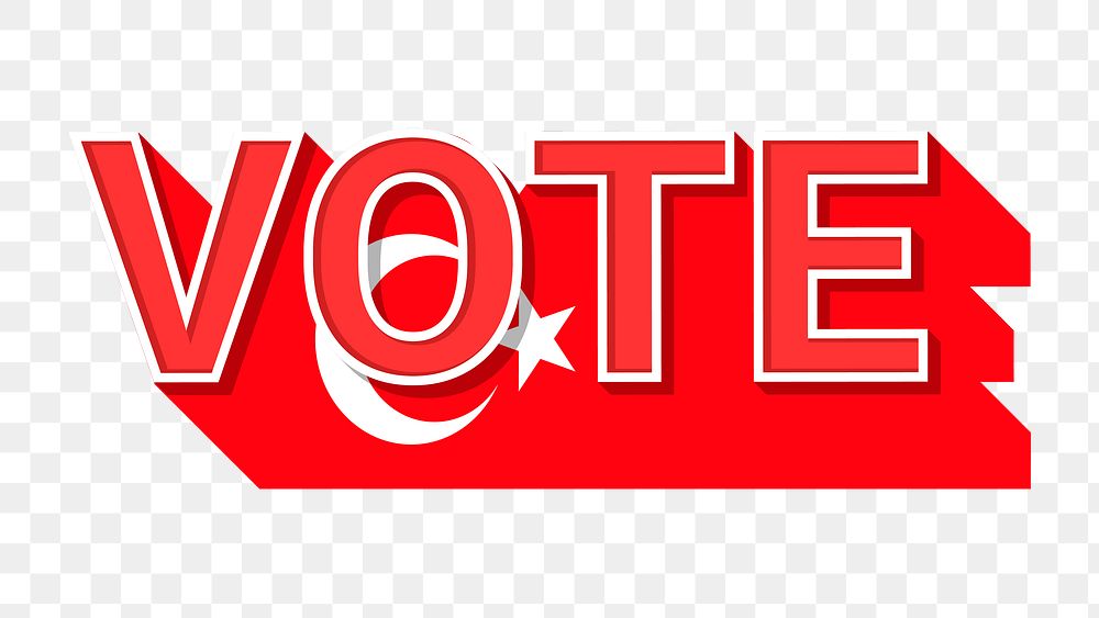 Vote text Turkey flag png election