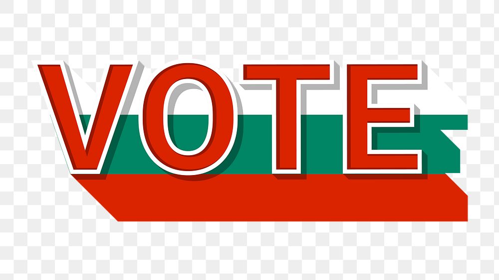 Vote text Bulgaria flag png election