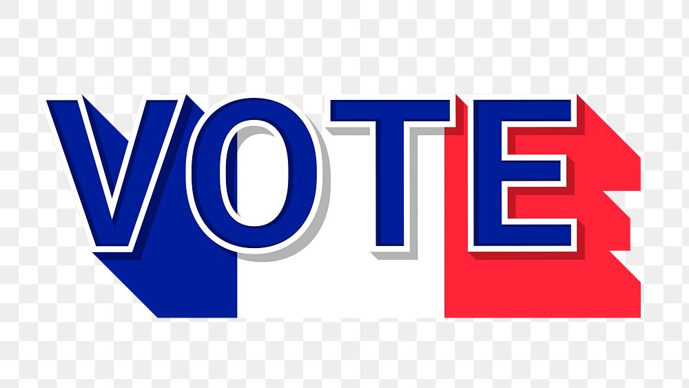 Vote text France flag png election