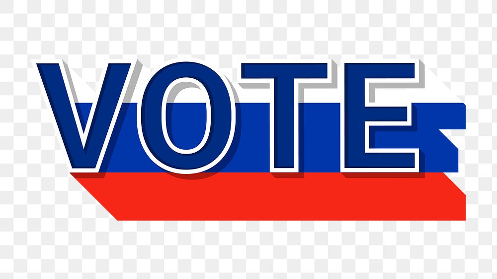 Vote text Russia flag png election