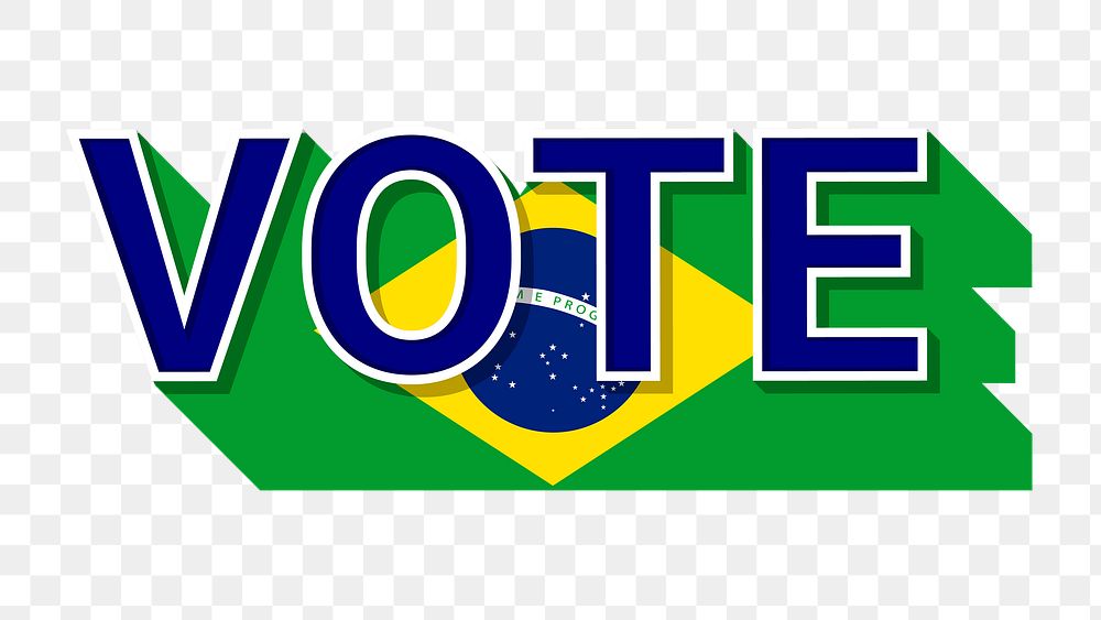 Vote text Brazil flag png election