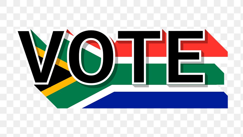 Vote text South Africa flag png election
