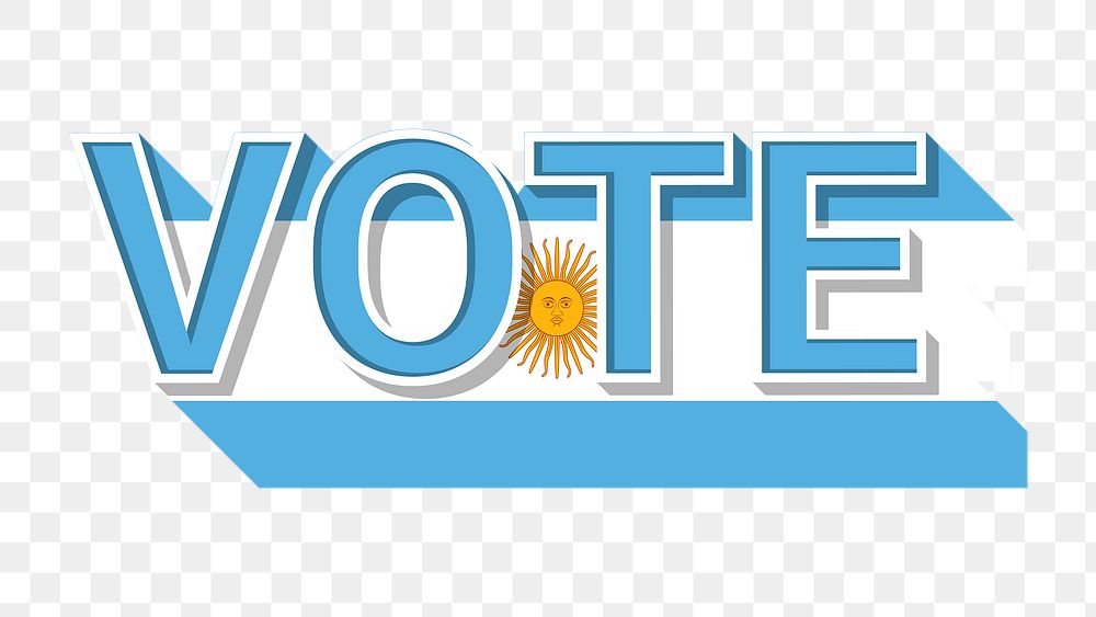 Vote text Argentina flag png election