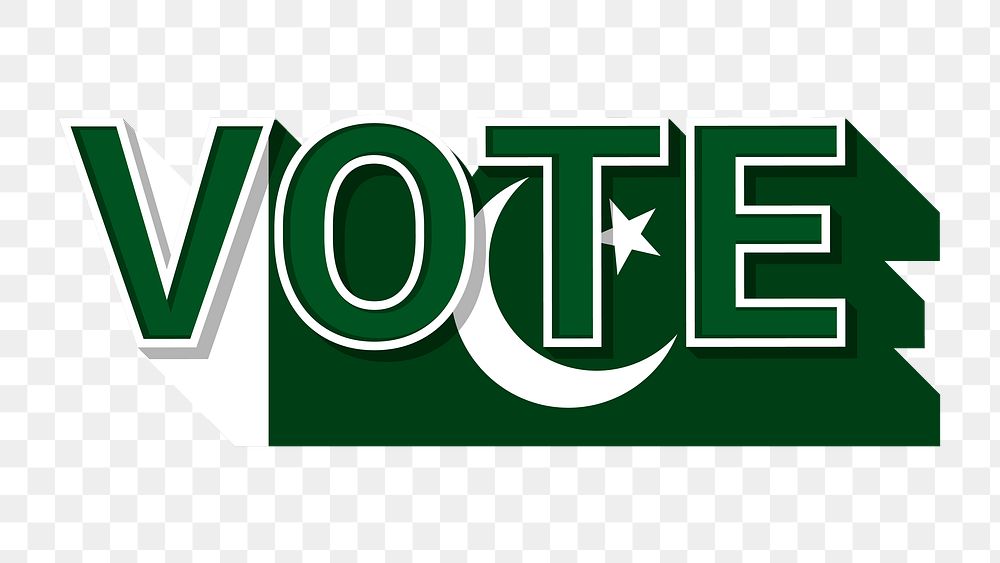 Vote text Pakistan flag png election