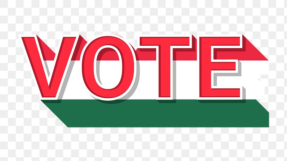 Vote text Hungary flag png election