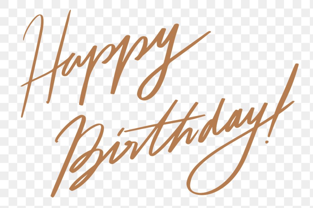 Elegant happy birthday! png script font | Free stock illustration